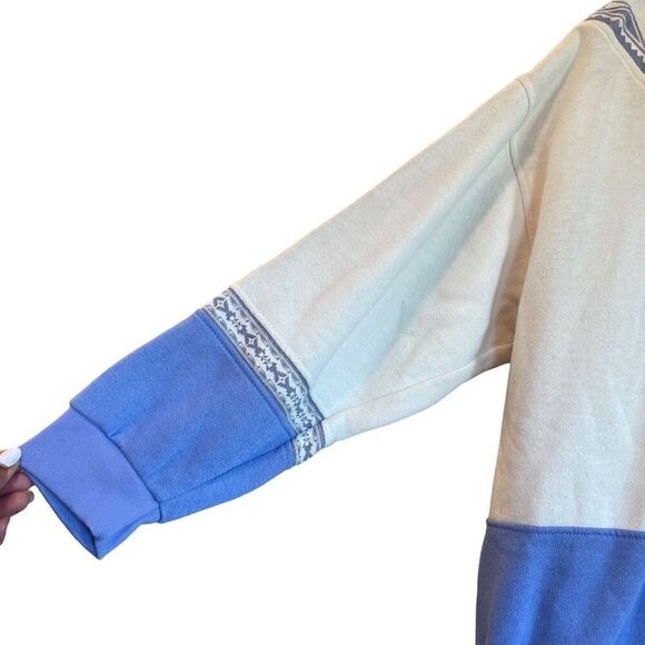 Gitano Woman Collections Sweater 18W 80s Blue Patterned Aztec Mirror Button - Picture 2 of 9